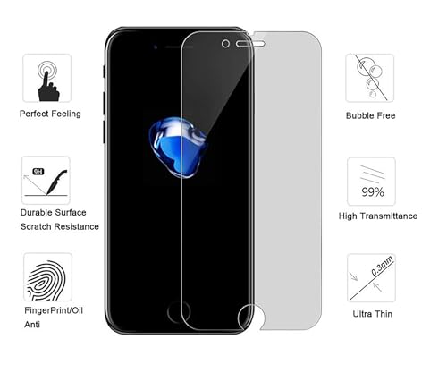 Pehael Screen Protector for Apple iPhone SE 2020 2nd Generation, iPhone 8, iPhone 7 (4.7-inch) Anty- Spy Tempered Glass Film, Easy Install, Case Friendly (2 Packs)