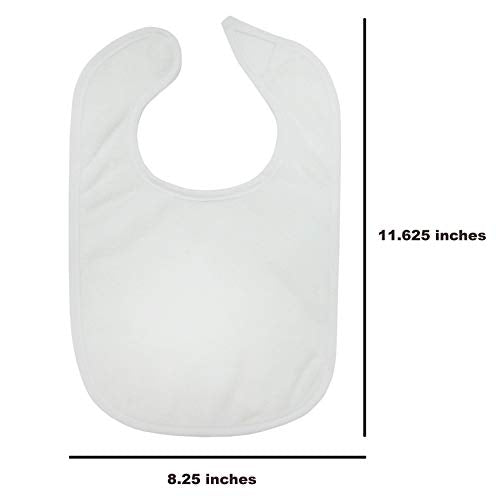 Neat Solutions 2-Ply Knit Terry Solid Color Feeder Bibs in White - 20 Pack