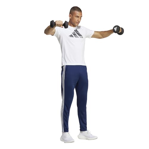 adidas Men's Train Essentials 3-Stripes Pants, Dark Blue/White