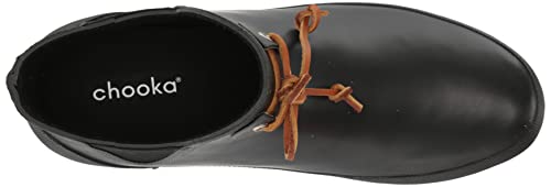 Chooka Womens Classic Tie Bootie Chelsea Rain, Black, 6 US