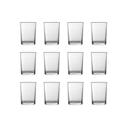 Fortessa Basics Arcade Everyday 12 Pack Set Glassware Great for: Mixed Drinks/Cocktails, Water, Juice, Iced Tea, Soft Drinks., Double Old Fashioned/Rocks, 13 Ounce