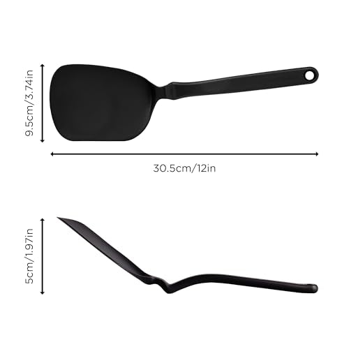 Dreamfarm Chopula Non-Stick-Safe Super-Flexible Sit-Up Spatula with Strong Flat Edge to Separate Food - 12" Black