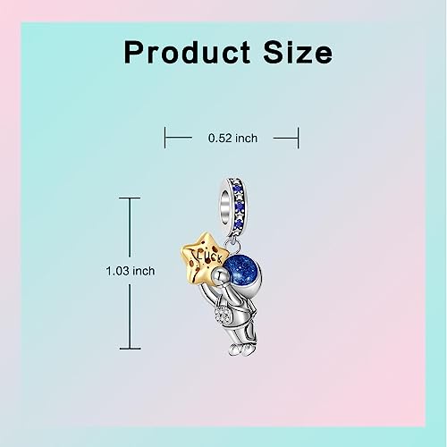 LUXILLA Happy Birthday Dangle Charm 925 Sterling Silver Charms fits Bracelets Necklace Pendant Bead Charms Jewelry Gift for Women
