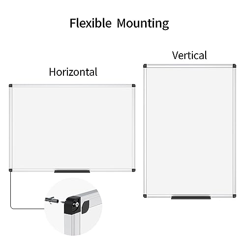 VIZ-PRO Dry Erase Board/Whiteboard, 36 X 24 Inches, Wall Mounted Board for School Office and Home