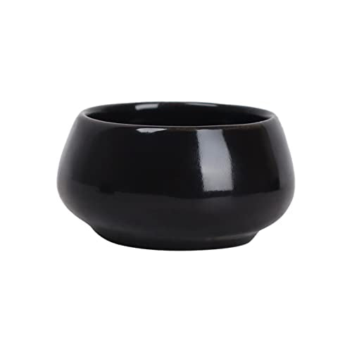 VIRTIONZ Pinch Bowls, Ceramic Dip Mini Bowls Set Soy Sauce Dish/Bowls, Condiments Server Dishes - Good for Ketchup, Soy Sauce, BBQ and Other Party Dinner (Set of 8) (BLACK, 8)