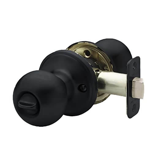 Copper Creek BK2030BC-6 Ball Door Knob, Privacy Function, 6 Pack, Black