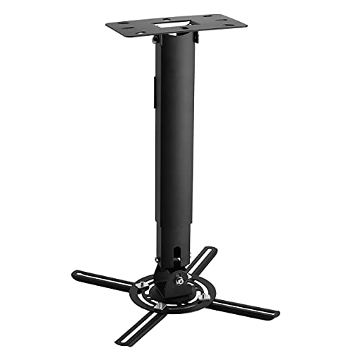suptek Black Projector Ceiling Mount Bracket Fits Flat or Sloped Ceiling Height Adjustable with Extendable Length for LCD/DLP Projector Mount (PR05B)