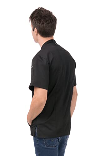 Chef Works Men's Bristol Signature Series Chef Coat, Black, Small