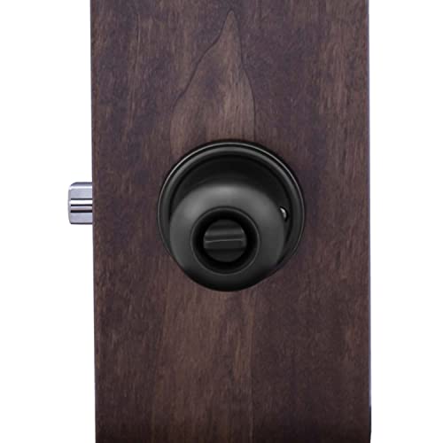 Copper Creek BK2030BC-6 Ball Door Knob, Privacy Function, 6 Pack, Black