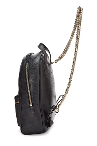 Gucci, Pre-Loved Black Leather Soho Chain Backpack, Black