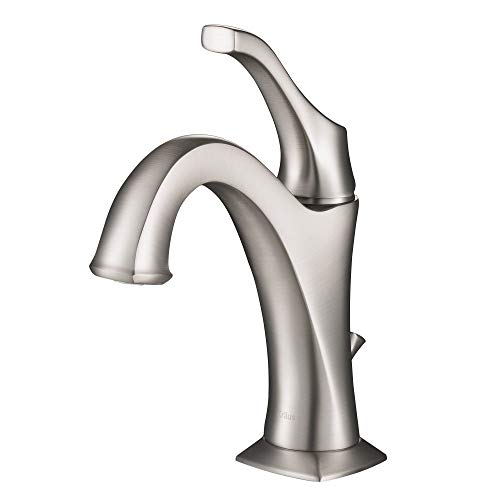 KRAUS KBF-1201BG Arlo Single Handle Basin Bathroom Faucet with Lift Rod Drain and Deck Plate, Brushed Gold (2-Pack)