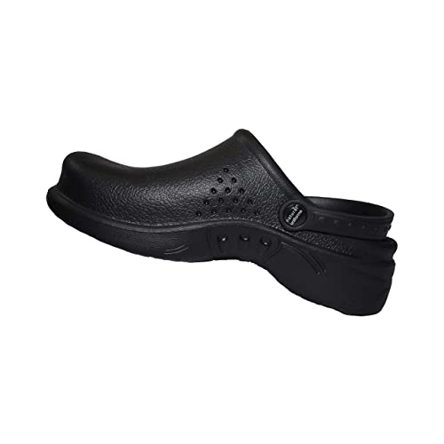 Natural Uniforms Ultralite Women's Clogs with Strap (Size 6, Black)