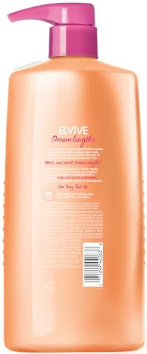 L'Oreal Paris Elvive Dream Lengths Restoring Shampoo With Fine Castor Oil and Vitamins B3 and B5 for Long, Damaged Hair, Visibly Repairs Damage Without Weighdown With System, 28 Fl Ounce