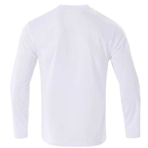 Mens Long Sleeve Shirts Quick Dry Crew Neck Sun Protection Gym Workout Athletic T-Shirt