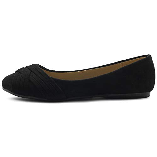 Ollio Women's Ballet Shoe Cute Casual Comfort Flat ZM1987(6.5 B(M) US, Green)