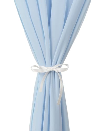 Chiffon Table Runner 27x120 Inches Baby Blue Sheer Fabric Long Table Runners for Wedding Birthday Party Easter Baby Bridal Shower Decorations 10ft