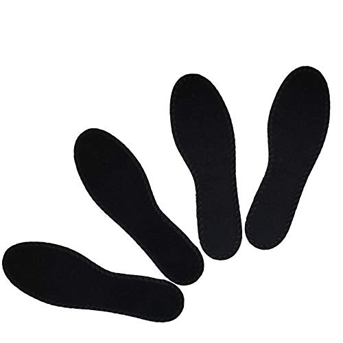 Happystep Cotton Terry Cloth Insoles, Barefoot Shoe Inserts, Sweat Absorption, Odor Control, Moisture-Wicking, Washable and Reusable, Zero Drop Shoe Insoles, 1 Pair Black and 1 Pair White (Men 11)