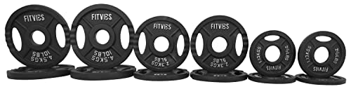 BalanceFrom Cast Iron Olympic 2-Inch Plate Weight Plate for Strength Training and Weightlifting, 70 LB Set (4x 2.5/5/10LB), Color #1, Multiple Packages