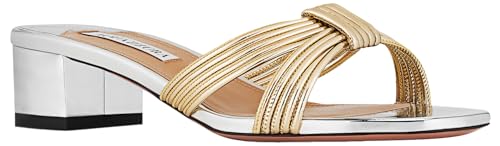 Aquazzura Film Sandal 35, Platino/silver, 9