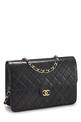 Chanel, Pre-Loved Black Quilted Lambskin Ex Flap Medium, Black