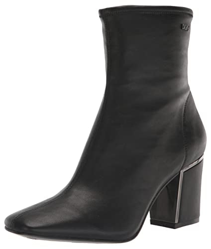 DKNY Women's Nappa Classic Heeled Boot Fashion, Black, 11