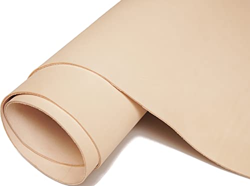 Genuine Leather Sheets Tooling Leather Full Grain Leather 3.6mm-4.0mm (9-10oz) Thick Cowhide Leather Pieces Square for Crafts Heavy Weight (Sienna, 12"x24“)