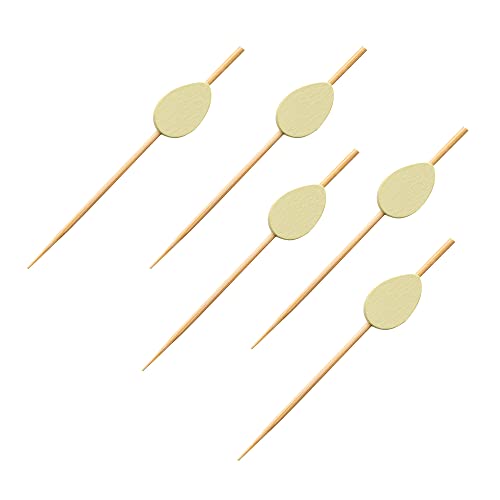 Restaurantware 3.5 Inch Food Skewers 100 Golden Star Canape Sticks - Sturdy Disposable Gold Bamboo Wood Picks For Food Microwavable For Appetizers Desserts And Cocktails