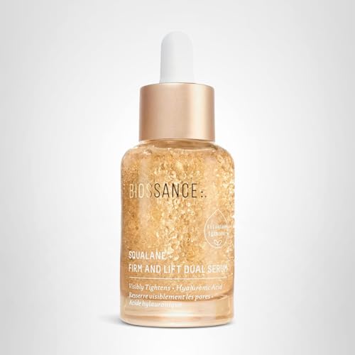 Biossance Squalane + Firm & Lift Dual Serum – Face Serum for Maturing Skin – Lifts & Hydrates – Reduces Wrinkles – Hyaluronic Acid, Squalane, Ectoin, Gravetye Giant & Bisabolol – 30ml