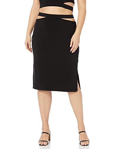 The Drop Women's Valentina Slim Cut-out Pull-on Mide sweater Skirt, Curds & Whey, XXS