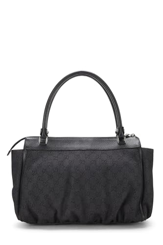 Gucci, Pre-Loved Black Original GG Denim Abbey Zip Tote, Black