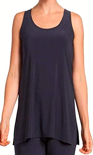 Sympli Women's Go To Tank Top, Sleeveless, Rounded Neckline, Black,2