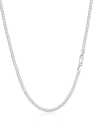 Silvora Sterling Silver Chain Necklace 18 In S925 Jewelry Fine Mens Neck Chains Style Charms for Father