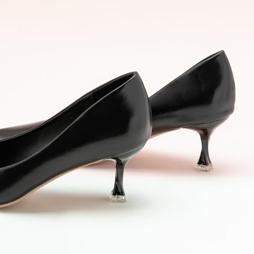C.Paravano Pointy Heels Wedding Shoes Dressy Low Heel Work Casual Heels Flight Attendant Heels Pointed Toe Pumps for Office Wear and Casual Outfits(Size 9.5,Beige)