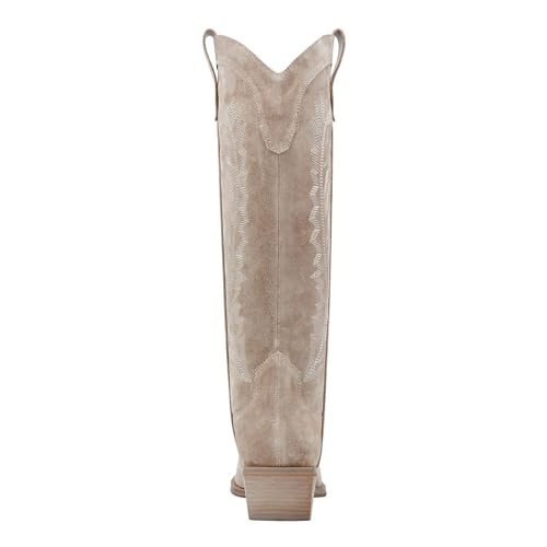 Marc Fisher LTD Women's Roselle Western Boot, Chic Cream 150, 11