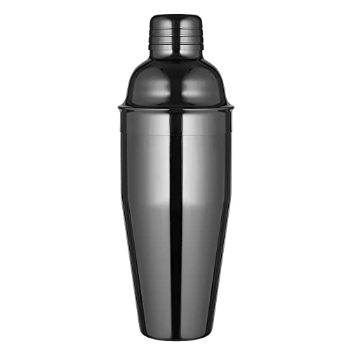 Etens Black Cocktail Shaker, Gunmetal 24 oz Martini Shaker Bar Shaker with Built In Strainer for Bartending - Stainless Steel Bartender Shaker Metal Margarita Mixer for Mixed Drinks