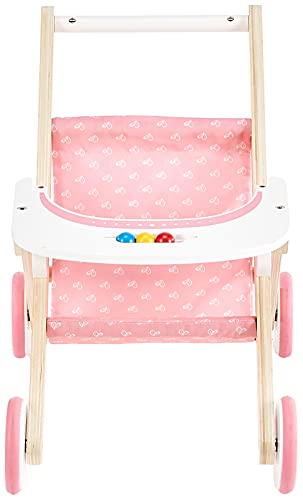 Hape Babydoll Stroller Toddler Wooden Doll Play Furniture Pink, L: 17.5, W: 12.8, H: 20.2 inch