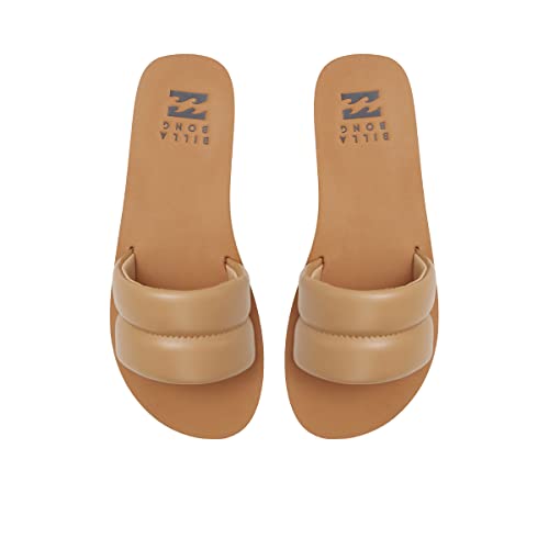 Billabong Women's Liv Slide Sandal, Light Brown, 5