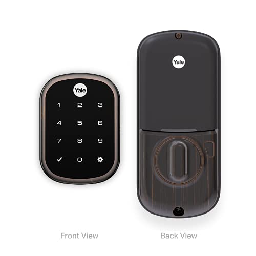 Yale | LiftMaster Smart Touchscreen Deadbolt with Keypad Lever (Satin Nickel) & myQ Chamberlain Smart Garage Door Hub, Bundle