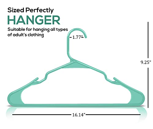 Utopia Home Clothes Hangers 30 Pack - Plastic Hangers Space Saving - Durable Coat Hanger with Shoulder Grooves (Aqua)
