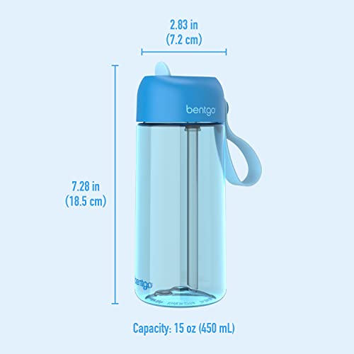 Bentgo Kids Water Bottle - Leak-Proof, Durable Tritan, BPA-Free 15 oz. Cup for Kids/Toddlers Ages 3+ - Flip-Up Straw & Dishwasher Safe for School, Sports, Daycare & Camp (Unicorn)