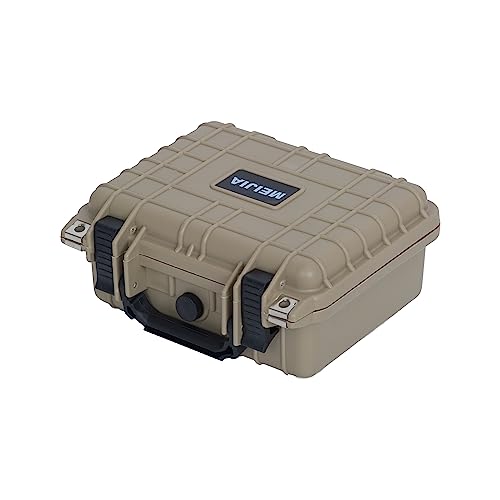 MEIJIA Portable All Weather IP67 Waterproof Protective Case,Hard Camera Case,Dry Case with Customizable Foam,Fit Use Of Drones,Camera,Equipments,10.62 x9.68x4.87inches (Desert Tan)