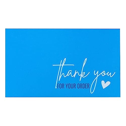 RXBC2011 Thank you for your order card Thank you cards Package Insert for online business Pack of 100 Blue