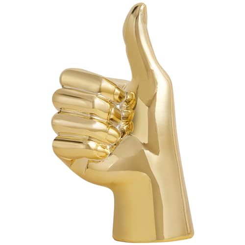 XGZY Hand Statue Office Decor: Gold Finger Gesture Sculpture Unique Great Gesture Figurines Modern Home Decor for Living Room Bedroom Shelf Table Decor Desk Decorations Collectibles