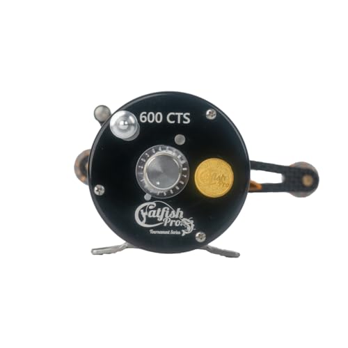 Catfish Pro Tournament Series 600CTS Round Baitcasting Reel - 6+1 Stainless Steel Ball Bearings, 5.3:1 Gear Ratio, 19lb Drag, Brass Gears, Centrifugal Brake, Durable & Powerful for Big Catfish Fishing