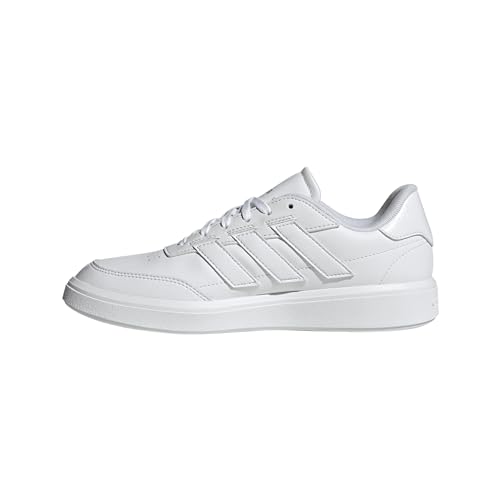 adidas Women's Courtblock Sneaker, White/Black/Silver Metallic, 11