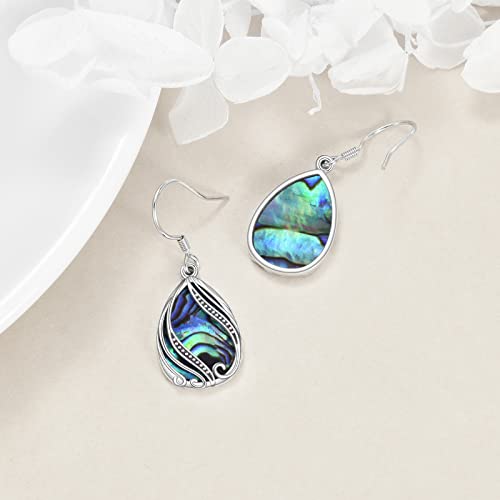 Abalone Earrings for Women 925 Sterling Silver Dangle Drop Abalone Earrings Filigree Bohemian Earrings Jewelry Gift (01-Filigree Bohemian Earrings)