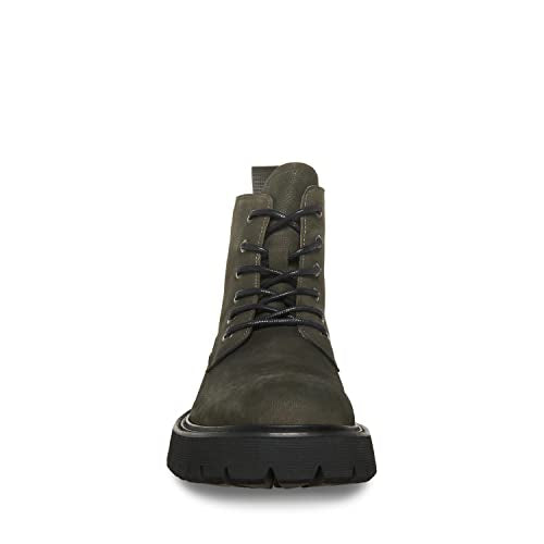 Steve Madden Men's Fintan Combat Boot, Black Leather, 13