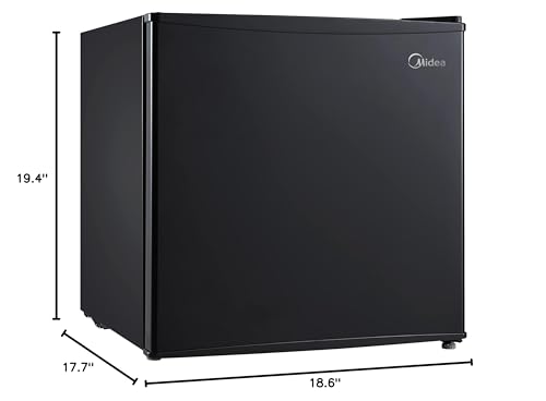 Midea WHS-65LB1 Compact Single Reversible Door Refrigerator, 1.6 Cubic Feet(0.045 Cubic Meter), Black