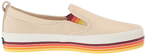 Sperry Women's Crest Twin Gore Platform Boat Shoe, White Stripe, 11