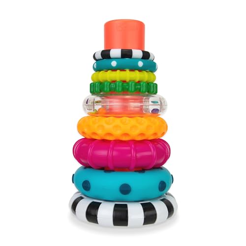 Sassy Stacks of Circles Stacking Ring STEM Learning Toy, Age 6+ Months